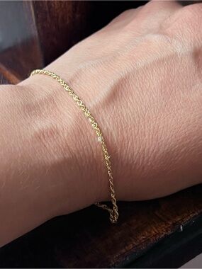 10k Gold Rope Chain Bracelet for Women